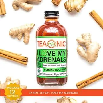 TEAONIC I Love My Adrenals Detox Tea Tonic – Herbal Tea Blend with Ginger, Cinnamon, USDA-Certifie...