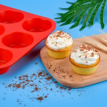 12-Cup Nonstick Silicone Muffin Pan for Easy Baking