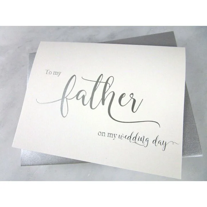 Silver Foil Wedding Day Cards Set of 2 with Envelopes
