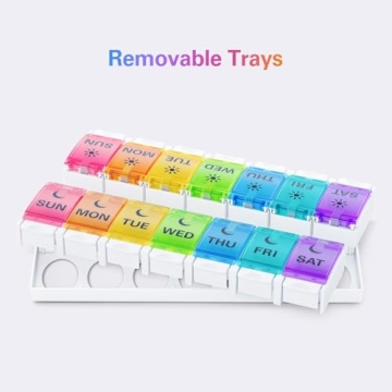 BUG HULL Large Capacity AM PM Pill Organizer for Daily Use