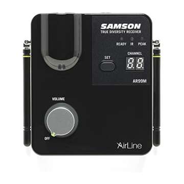 Samson Airline 99m Fitness Headset System, Black, K Band: 470–494 MHz