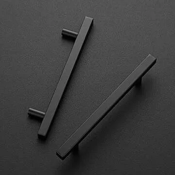 Ravinte 10 Pack Elegant Matte Black Cabinet Handles - Durable Kitchen Accessory