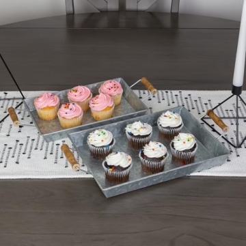 Stylish Galvanized Farmhouse Trays Set for Home & Events