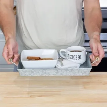 Stylish Galvanized Farmhouse Trays Set for Home & Events