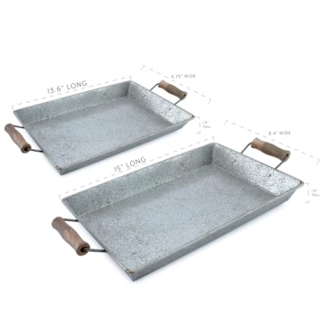 Stylish Galvanized Farmhouse Trays Set for Home & Events