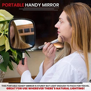 MIRRORVANA Large Hand Mirror with Comfy Handle