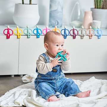 Matchstick Monkey | Monkey Teether | Teething Toy for Babies | Green | Baby Toys 6 to 12 Months | Gently Massages Infants Gums | Different Textures to Sooth Baby Teething Pains | Dishwasher Suitable