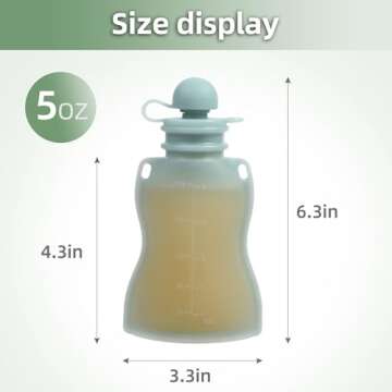 Eascrozn Reusable Baby Food Pouches with Straws - 4 Pack Silicone Kids Food Containers