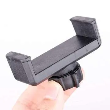 VizGiz 2 Pack Ring Light Phone Holder Replacement Clamp 17mm Rotate Ball Hole Clip Base for Hose Gooseneck Support Stand Live Broadcast Tripod Monopod Mount Attachment Cradle Black