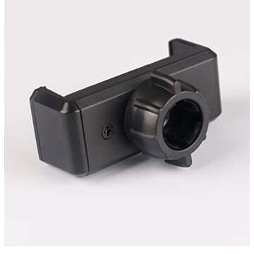 VizGiz 2 Pack Ring Light Phone Holder Replacement Clamp 17mm Rotate Ball Hole Clip Base for Hose Gooseneck Support Stand Live Broadcast Tripod Monopod Mount Attachment Cradle Black