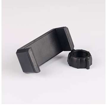 VizGiz 2 Pack Ring Light Phone Holder Replacement Clamp 17mm Rotate Ball Hole Clip Base for Hose Gooseneck Support Stand Live Broadcast Tripod Monopod Mount Attachment Cradle Black