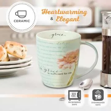 Pink Chrysanthemum Floral Mug - Inspirational Scripture Coffee Mug