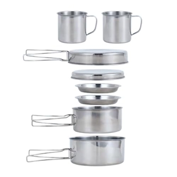 BeGrit Backpacking Camping Cookware 8-Piece Mini Set for Hiking and Picnics