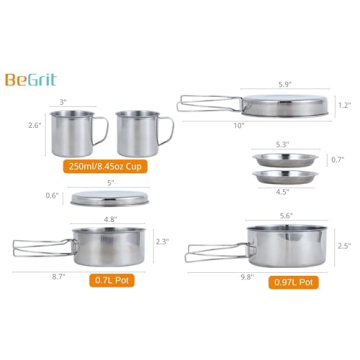 BeGrit Lightweight Camping Cookware Set for Hiking