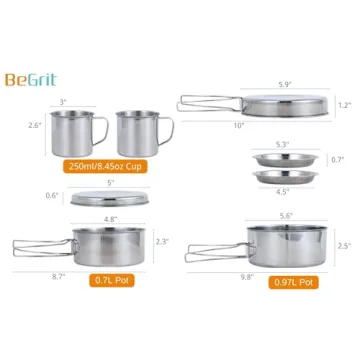 BeGrit Lightweight Camping Cookware Set for Hiking