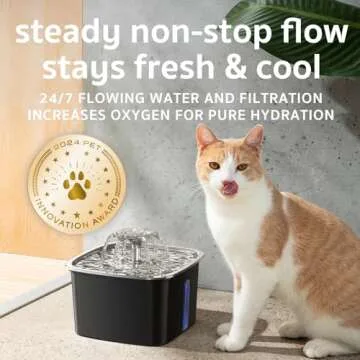 Veken Stainless Steel Cat Water Fountain