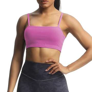 Aoxjox Women's Workout Bandeau Sports Bra - Stylish, Supportive, and Comfortable for All Activities