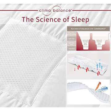 Climabalance Lightweight All Year Down Alternative Comforter Queen - Breathable Patented Design - Increases Deep Sleep Phases up to 50% - Virgin Polyester - Queen 88" x 88"