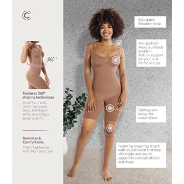 CURVEEZ Bodysuit Tummy Control Seamless Shapewear
