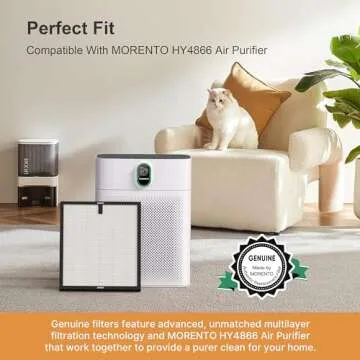 MORENTO 2 Pack HY4866 Genuine Air Purifier Replacement Filter for HY4866 Air Purifier, Original Version