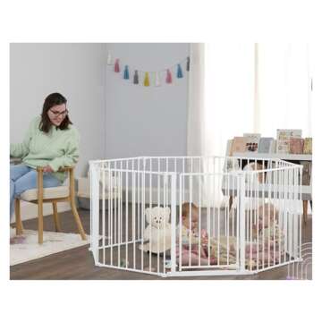 Regalo 194-Inch Super Wide Adjustable Baby Gate and Play Yard, 2-In-1, Bonus Kit, 4 Count (Pack of 1...