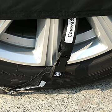 Car Covers for Automobiles All Weather Waterproof, Coverado Car Cover, Outdoor Full Exterior Covers Snow Rain Dust Sun Protection Car Cover, Black Car Cover Universal Fit for Sedan (170"-190")