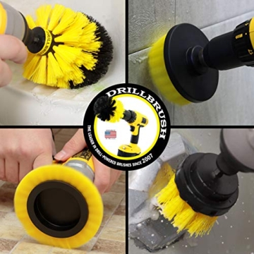 Drillbrush Yellow Shower Cleaning Rotary Brush Kit