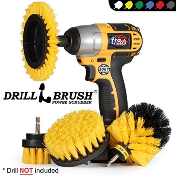 Drillbrush Yellow Shower Cleaning Rotary Brush Kit