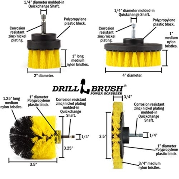 Drillbrush Yellow Shower Cleaning Rotary Brush Kit
