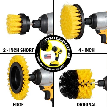 Drillbrush Yellow Shower Cleaning Rotary Brush Kit