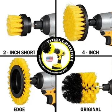 Drillbrush Yellow Shower Cleaning Rotary Brush Kit