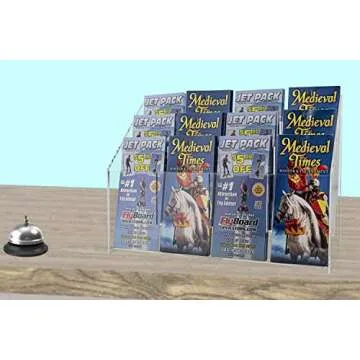 Z Fold Brochure Holder 12 Pocket Pamphlet Trifold Display Stand Clear Acrylic Countertop Organizer for Literature up to 4"w by Marketing Holders