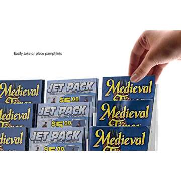 Z Fold Brochure Holder 12 Pocket Pamphlet Trifold Display Stand Clear Acrylic Countertop Organizer for Literature up to 4"w by Marketing Holders