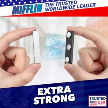 Mifflin-USA Name Tag Magnets - Extra-Strong Magnetic Badge Holders