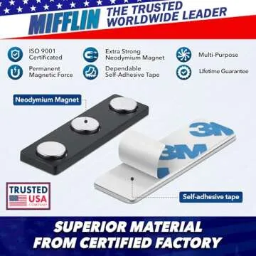 Mifflin-USA Name Tag Magnets for Secure ID Badge Display