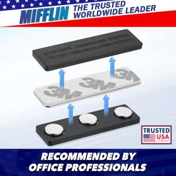 Mifflin-USA Name Tag Magnets for Secure ID Badge Display