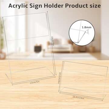 Stylish XSMYXSY 15 Pack Acrylic Photo Frames - 4x6 Inches for Home & Office Use