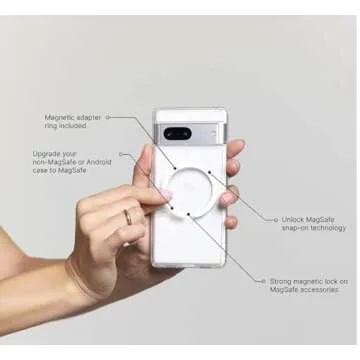 PopSockets Round Phone Grip Compatible with MagSafe, Adapter Ring Included, Phone Holder, Wireless Charging Compatible - Enamel Radiant White