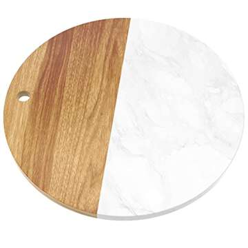 Happy Hippo 12" Marble & Wood Charcuterie Board