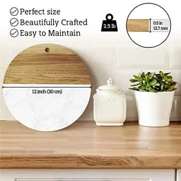 Happy Hippo 12" Marble & Wood Charcuterie Board