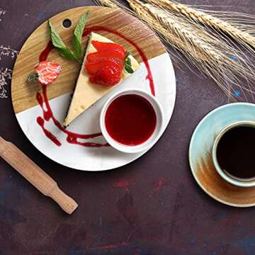 Happy Hippo 12" Marble & Wood Charcuterie Board