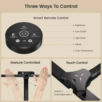 LED Desk Lamp with Remote & Flexible Gooseneck