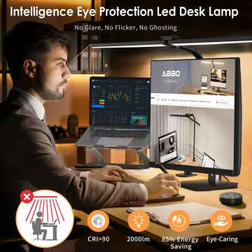 LED Desk Lamp with Remote & Flexible Gooseneck