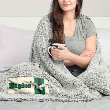 FOCO Philadelphia Eagles NFL Retro Cloud Sherpa Blanket