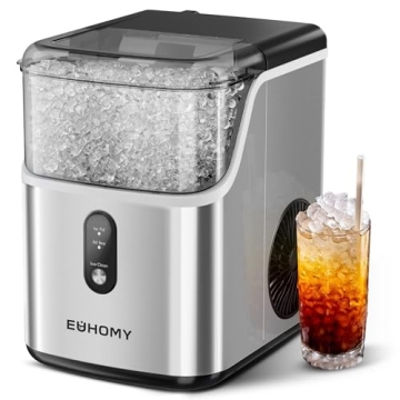 EUHOMY Nugget Ice Maker - 34lbs Soft Ice Machine for Home & Office