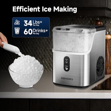 EUHOMY Nugget Ice Maker - Sonic Ice Machine