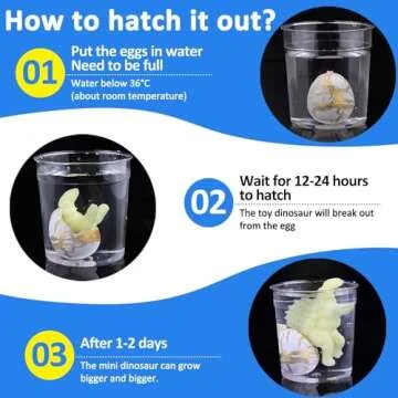 24 Pcs Easter Eggs Hatching Dinosaur Eggs for Easter Baskets Stuffers Fillers Easter Eggs Hunt, Grow in Water Hatch Dinosaur Egg with Assorted Color Crack Science Kits Novelty Toy Easter Gifts