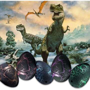 24 Pcs Easter Eggs Hatching Dinosaur Eggs for Easter Baskets Stuffers Fillers Easter Eggs Hunt, Grow in Water Hatch Dinosaur Egg with Assorted Color Crack Science Kits Novelty Toy Easter Gifts