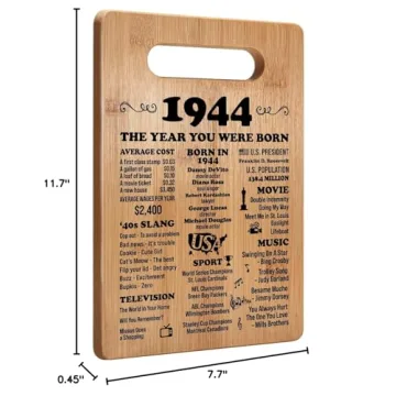 80th Birthday Gifts for Women Men, 1945 Birthday Gifts for Her Him, 80 Years Old Gifts, 80th Birthday Gift Ideas, 80th Birthday Decorations for Women Men, Back in 1945 Cutting Board Gifts