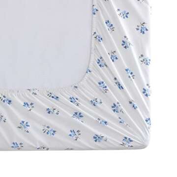 Stone Cottage - King Sheets, Cotton Percale Bedding Set, Crisp & Cool Home Decor (Blue Sketchy Ditsy, 4pcs, King)